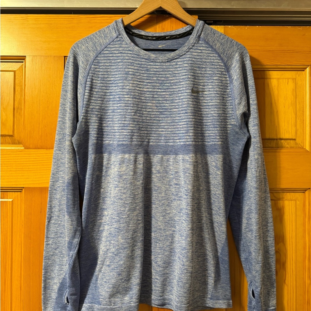 Nike Men's Heathered Blue Long Sleeve Tee